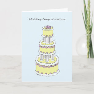 Tarjeta Boda felicita a la elegante torta