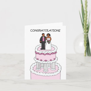 Tarjeta Boda felicita a la pareja afroamericana