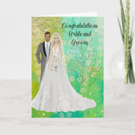 Tarjeta Boda felicita a Novia y Groom