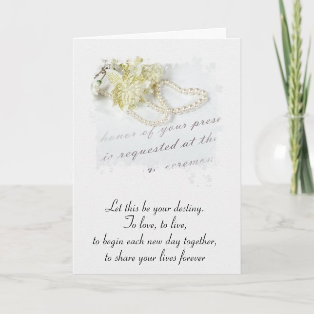 Tarjeta Boda felicita con Pearl Heart (Anverso)