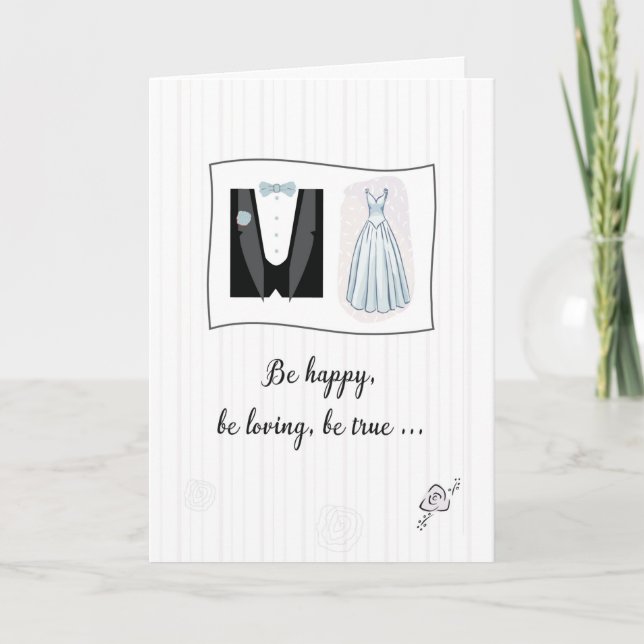Tarjeta Boda felicita por novia y novia de Groom (Anverso)
