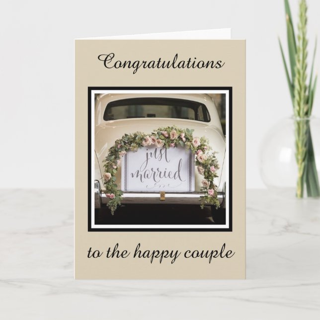 Tarjeta boda - Felicitaciones a la feliz pareja (Anverso)