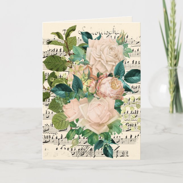 Tarjeta Boda Felicitaciones Añadir nombres Rosa Ephemera (Anverso)