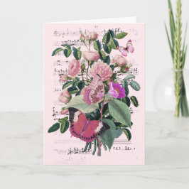 Tarjeta Boda Felicitaciones Añadir nombres Rosa Ephemera