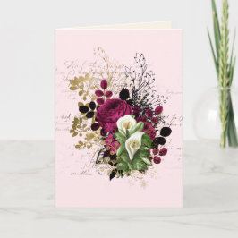 Tarjeta Boda Felicitaciones Añadir nombres Rosa Ephemera