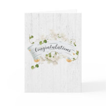 Boda Felicitaciones Birch Scroll With Ivy