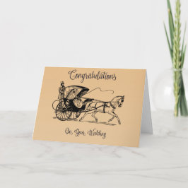 Tarjeta Boda Felicitaciones Caballo Y Buggy