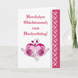 Tarjeta Boda Felicitaciones Floral Heart Bird