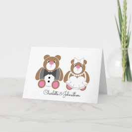 Tarjeta Boda felicitaciones lindo oso de peluche