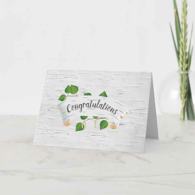 Tarjeta Boda Felicitaciones Por El Desplazamiento De Árbol (Anverso)