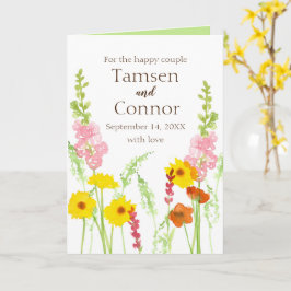 Tarjeta Boda Felicitaciones Wildflowers Personalizadas