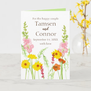 Tarjeta Boda Felicitaciones Wildflowers Personalizadas