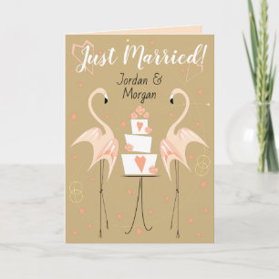 Tarjeta Boda Flamingo Sólo nombre casado