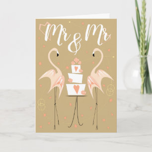 Tarjeta Boda Flamingo Texto Sr & Sra