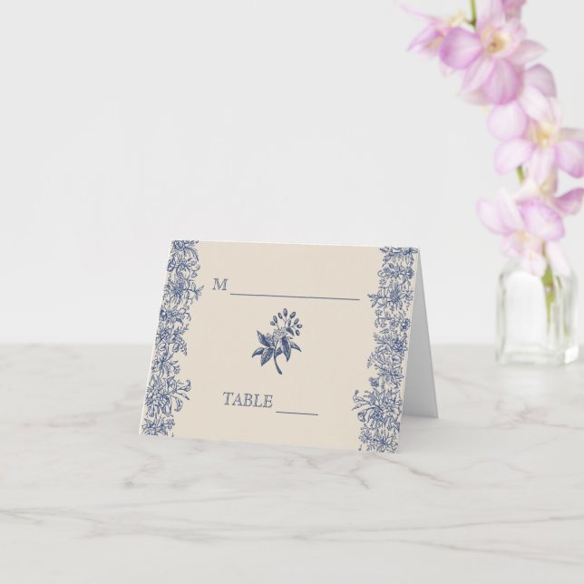 Tarjeta boda floral azul reservada (Orquídea)