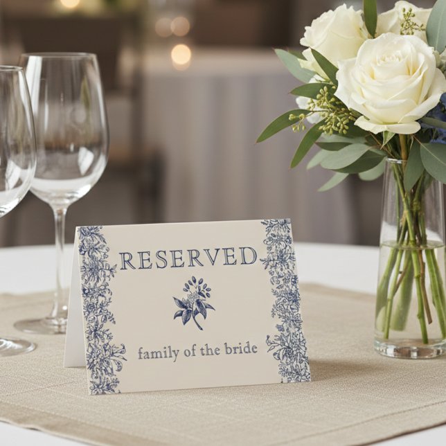 Tarjeta boda floral azul reservada (Subido por el creador)