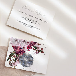 Tarjeta Boda Floral Burgundy Disco