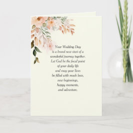 Tarjeta Boda floral con texto religioso