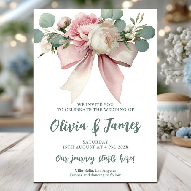 Tarjeta boda floral de arco rosa (Subido por el creador)