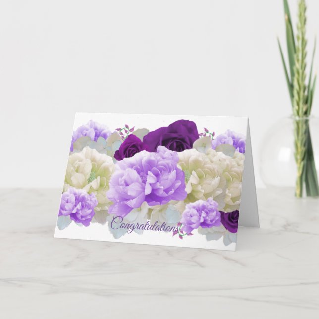 Tarjeta Boda Floral de felicitaciones (Anverso)