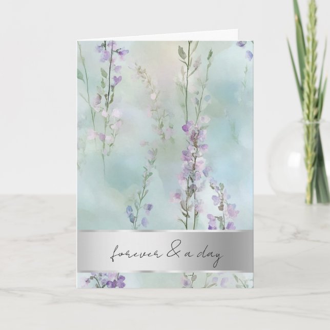 Tarjeta Boda floral de lavanda romántica (Anverso)