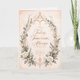 Tarjeta Boda floral elegante hoy mañana siempre