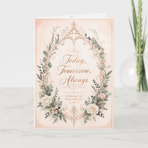 Tarjeta Boda floral elegante hoy mañana siempre