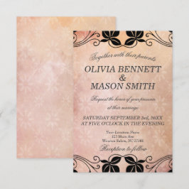 Tarjeta Boda floral rosa