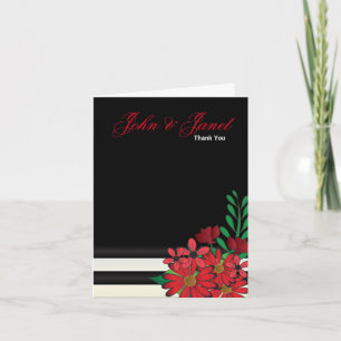 Tarjeta Boda Floral Tan Rojo