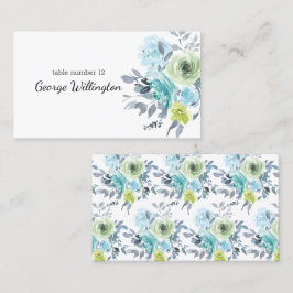 Tarjeta Boda floral verde azul claro amarillo