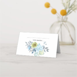 Tarjeta Boda floral verde azul claro amarillo