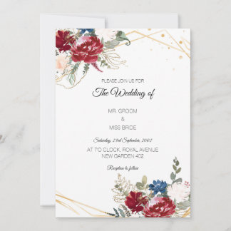 Tarjeta Boda Floral WaterColor