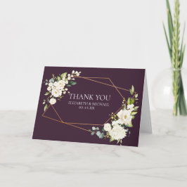 Tarjeta Boda fotográfico con florido blanco de Pluma Geomé