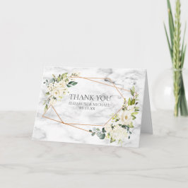 Tarjeta Boda fotográfico de mármol blanco geométrico de co