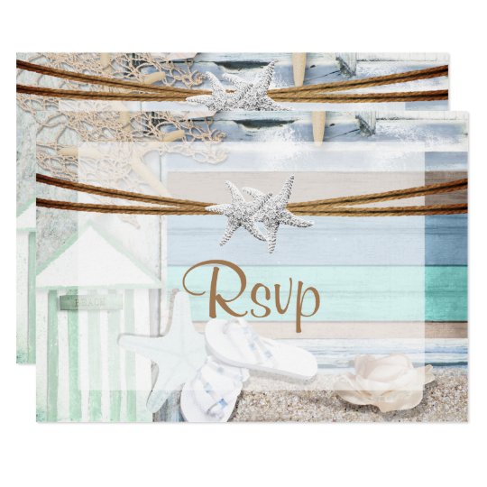 Tarjeta Boda frente al mar de RSVP