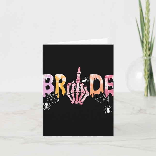Tarjeta Boda gótico Spooky Halloween Skeleton Bride Jus (Anverso)