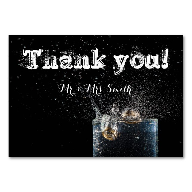Tarjeta boda Gracias negro (Anverso)