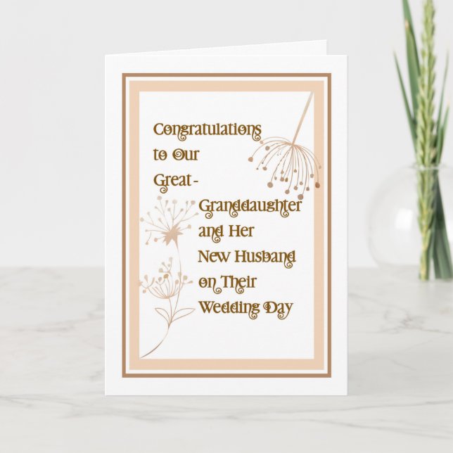 Tarjeta boda Gran Nieta y Nuevo Esposo (Anverso)