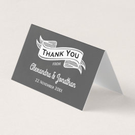 Tarjeta Boda Gray Chalk Style Slate Gracias