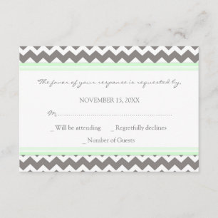 Tarjeta Boda Gray Mint Chevron RSVP