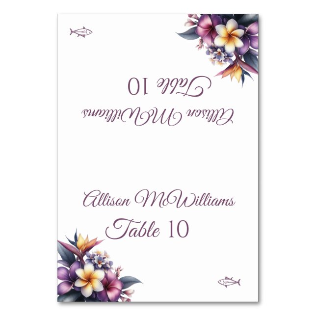 Tarjeta boda-Icono de floral tropical-pez- (Anverso)