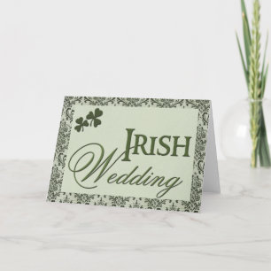 Tarjeta boda irlandesa con shamrock