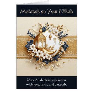 Tarjeta Boda islámica - Mabrook sobre tu Nikah