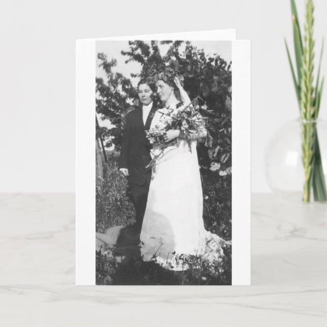 Tarjeta Boda lesbiana circa 1920 (Anverso)