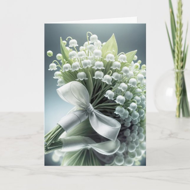 Tarjeta Boda Lily del Valle Bouquet Felicitaciones (Anverso)