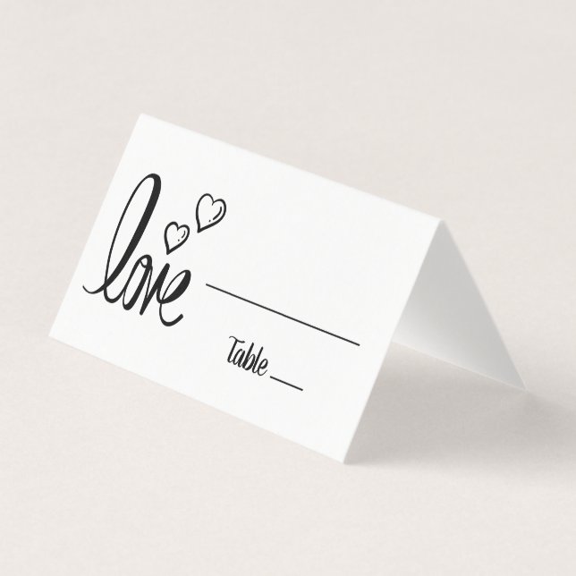 Tarjeta Boda lindo corazón amor negro ducha de novia blanc (Anverso)