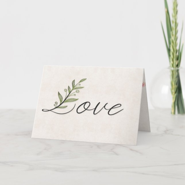 Tarjeta Boda Love Leaf (Anverso)