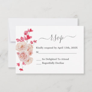 Tarjeta boda Magenta Pink Floral RSVP