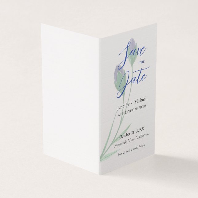 Tarjeta Boda Matrimonio Minimalista caligrafía floral (Exterior)