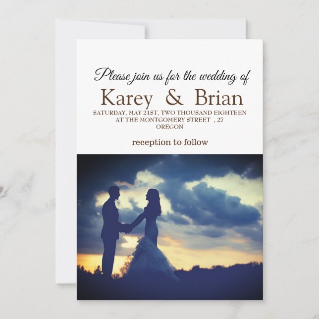 Tarjeta Boda moderna foto puntos dorados atrás, gu (Anverso)